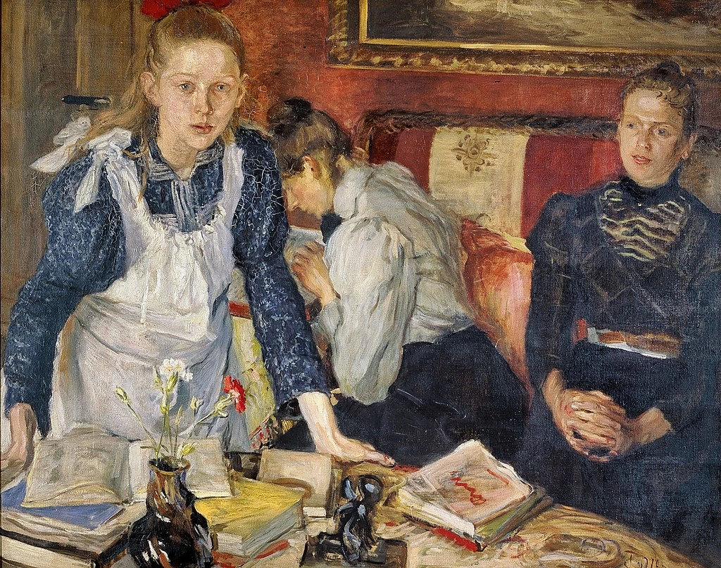 Le tre figlie dell'artista, Anna, Amalie e Sophie, nella casa di Gaisbergstrasse a Monaco, 1899 - Essen, Museum Folkwang